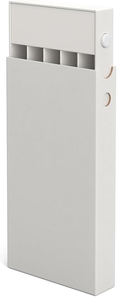 100 Pack – Child Resistant &amp Recyclable Slim Pre-Roll Paperboard Boxes with Press Button &amp Foam Insert – Sustainable Storage for Small Products (White) (White)