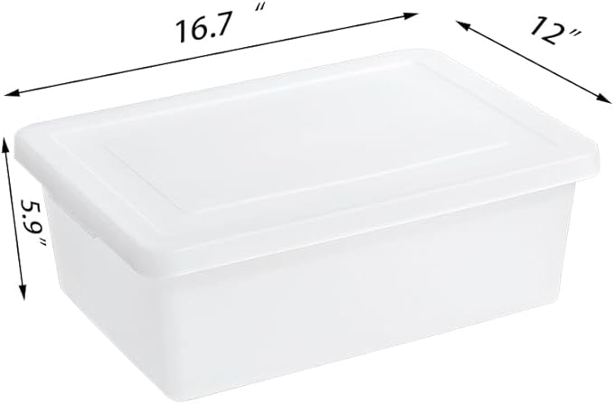 15 Quart Stackable Plastic Storage Bins with LidsContainer to Organize Shoes and Crafts on Closet ShelvesGarage Totes Tubs Boxes Organizing 4 Pack (4L)