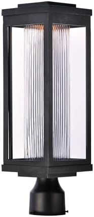 Maxim Salon-12W 1 LED Outdoor Post Mount-6 Inches Wide by 19.5 inches high-Black Finish-Bubble Glass Color