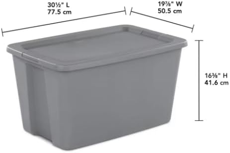 Extra Large 30 Gallon Storage Bin Stackable Container with Lid and Integrated Handles