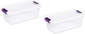 For Pack of 2 Clear Storage Containers with Indexed Lids and Ergonomic Latches