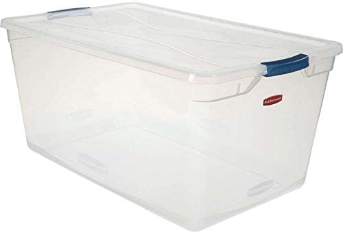United Solutions Cleverstore Clear Latching Storage Tote w/Lid 95 Quart 29 L x 17-3/4W x 13-1/4H Lot of 4