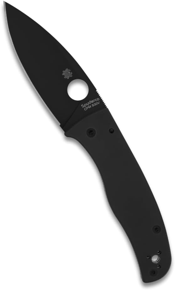 Spyderco Bodacious Folding Pocket Knife with 3.6 CPM S30V Steel Blade and G-10 Handle - EDC Knife for Men and Women Perfect for Hunting Tactical Camping Survival Hiking - PlainEdge - C263GPBK