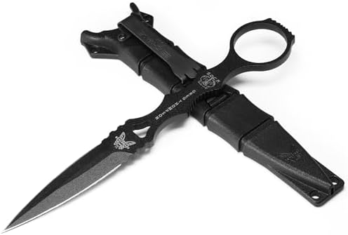 Benchmade - SOCP Knife Double Edge Dagger Blade Plain Edge Black Handle
