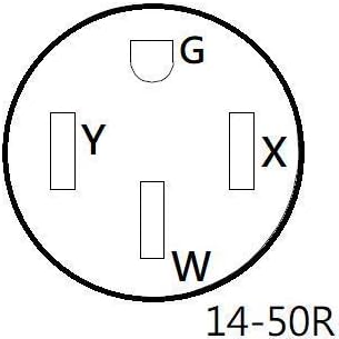 Parkworld 60417A EV Adapter Cord 4-Prong Generator 20A Locking L14-20P Male to RV 50 AMP 14-50R Female with Handle and Lighted (Both for EV and RV)