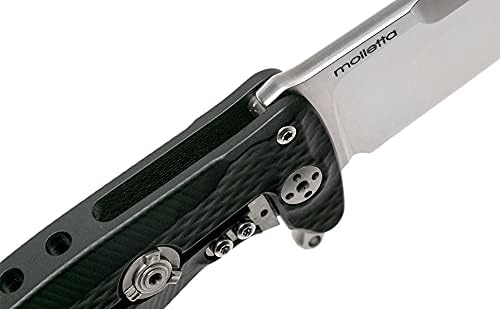 Lion Steel SR22A Sleipner Frame Lock Folding Pocket Knife - Machined Aluminum Handle IKBS Ball Bearing System Dual Carry Clip (Black Handle Satin Blade)