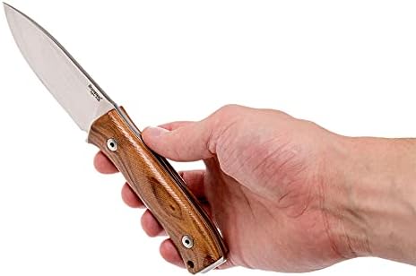 LionSTEEL M4 Fixed Blade FatCarbon Glow in the Dark Carbon Fiber Handle Scales Full Extended Tang Construction M390 Steel Blade Triple Stitched Leather Sheath KAVISO Exclusive