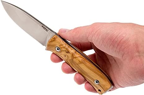 LionSTEEL M4 Fixed Blade FatCarbon Glow in the Dark Carbon Fiber Handle Scales Full Extended Tang Construction M390 Steel Blade Triple Stitched Leather Sheath KAVISO Exclusive
