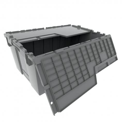 Plastic Modern Lidded Home Storage Bins - 6 Pack Heavy Duty 8.5 Gallon Size - 21.5 Inch L x 15 Inch W x 9 Inch H