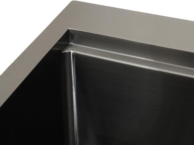 STARSTAR Workstation Ledge Topmount/Drop-in Single Bowl Satin Matte 304 Stainless Steel Kitchen/Yard/Bar/Laundry/Office Sink With Grid Colander Cutting Board Strainer (25x22x10 Black)