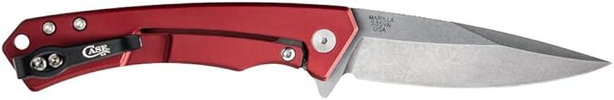 Case XX WR Pocket Knife Marilla EDC S35VN Drop Point Blade Red Anodized Aluminum Handle W/Clip #25881 (MARILLA) 4 3/4 Inches Closed