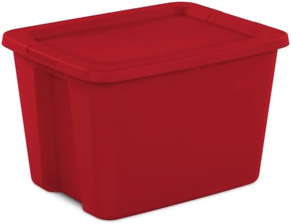 18 Gallon Storage Container Red Durable Plastic Tote Box with Secure Lid Stackable Organization Solution for Home (Pack of 2)