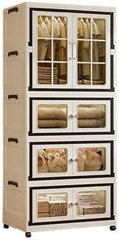 SunSettler Storage Cabinets with Lids Stackable Storage with Wheels Collapsible Storage with Doors Home Office Dorm Organizer Essential