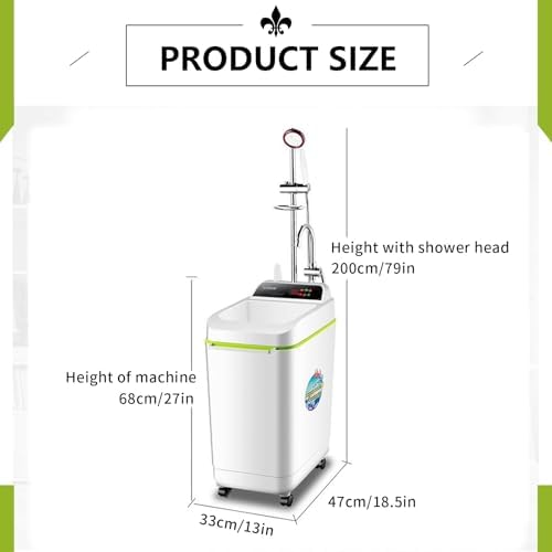 Portable Electric Shower for Camping - Mobile Outdoor Shower with Charge Pump Temperature Display 55/65/75L Capacity Ideal for RVs and Apartments Works Without Power