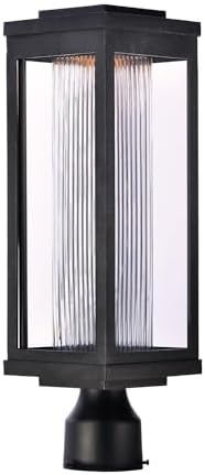 Maxim Salon-12W 1 LED Outdoor Post Mount-6 Inches Wide by 19.5 inches high-Black Finish-Bubble Glass Color
