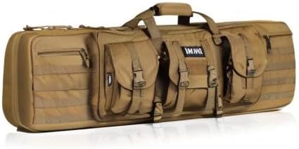 Savior Equipment American Classic Tactical Double Long Gun Bag Pistol Transportation Case w/Backpack Strap Lockable Compartment Available Length in 32 36 42 46 51 55