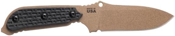 TOPS Knives Mil-Spie Elite Full Tang Fixed Blade- Coyote Tan Coating- Black Kydex Sheath w/Rotating Spring Steel