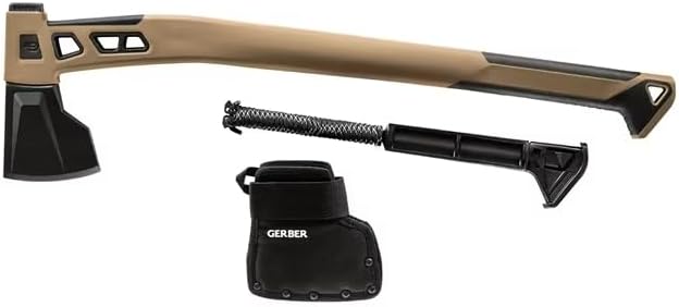 Gerber Gear Bushcraft Axe - Camping Survival Bushcraft Axe with Sheath - Features Hammerhead &amp Water-Resistant Compartments - Made in USA - Coyote Brown