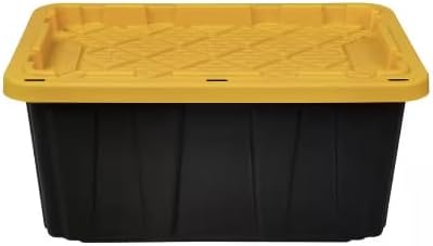 17-Gallon Tough Storage Tote in Black with Yellow Lid OG60537
