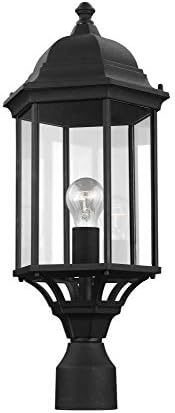 Sea Gull Lighting 8238701-12 Sevier One-Light Outdoor Post Lantern Black