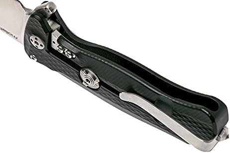 Lion Steel SR22A Sleipner Frame Lock Folding Pocket Knife - Machined Aluminum Handle IKBS Ball Bearing System Dual Carry Clip (Black Handle Satin Blade)