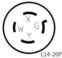 Parkworld 60417A EV Adapter Cord 4-Prong Generator 20A Locking L14-20P Male to RV 50 AMP 14-50R Female with Handle and Lighted (Both for EV and RV)