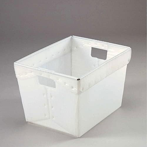 Postal Mail Tote Without Lid Corrugated Plastic Natural 18-1/2x13-1/4x12 - Lot of 10