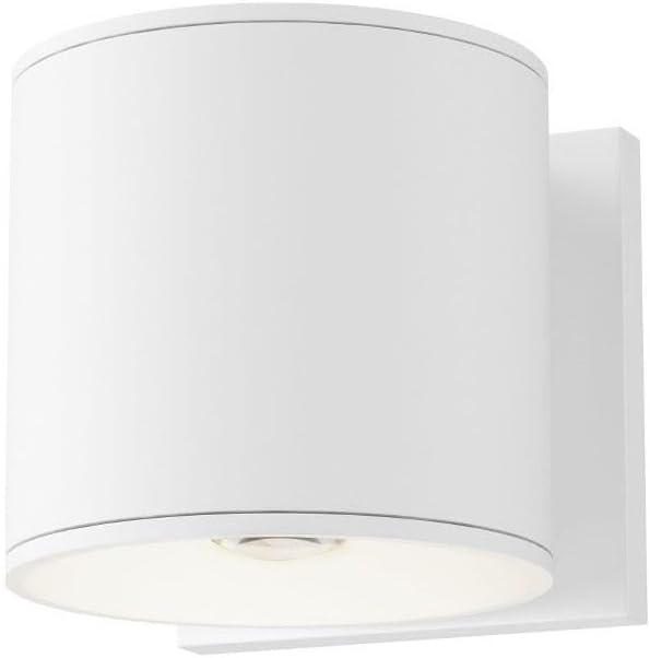 Maxim Lighting Stout 1-Light Wall Sconce | White Finish | Glass Shade | Transitional Wall Sconce | Ideal for Hallways Bedrooms &amp Bathrooms | Dimmable Wet Rated | 86214WT