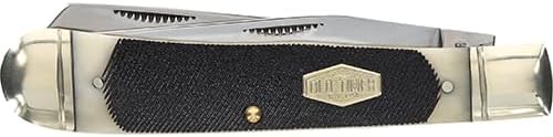 Old Timer 95OTB Genuine Bone Large Gunstock Trapper 7.3in S.S. Traditional Folding Knife with 3.1in Clip Point and Bone Handle for Outdoor Hunting Camping and EDC