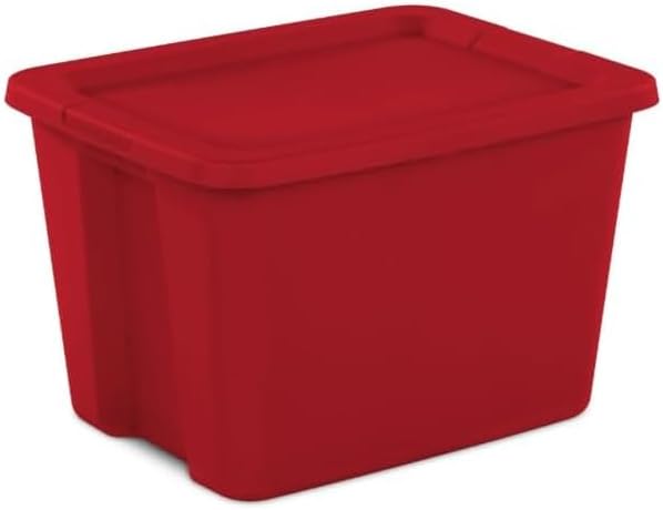 18 Gallon Storage Container Red Durable Plastic Tote Box with Secure Lid Stackable Organization Solution for Home (Pack of 2)