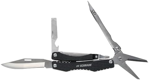 Schrade Delta Class Clench Multi-Tool with 2Cr13 Stainless Steel Components &amp Handle for EDC Outdoor Survival