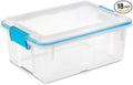 Sterilite Gasket Box Stackable Storage Bin with Latching Lid 12 Quart 18 Pack