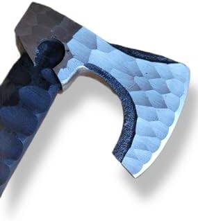 Custom Hand Forged Carbon Steel Viking Axe with Rose Wood Camping Hatched Axes (Black)