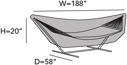 Covermates Hammock Cover – Classic 12-Gauge Vinyl Weather-Resistant Polyester Lining Adjustable Buckle Straps &amp Lightweight Protection 188W x 58D x 20H Classic Tan