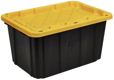 Heavy-Duty 27-Gallon Storage Tote in Black and Yellow GS02698