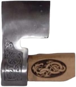Viking Axe Forged Camping Axe with Wood Shaft High Carbon Steel EN 45 Sharp Blade Viking Bearded NordicHandmade Camping Axe Hatchet-Norse Axe Tomahawk Vikings Bearded Axe A25 AZHAN STEEL CRAFT