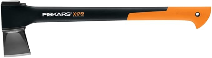 Fiskars X11 Splitting Axe Hatchet 17 Tree Branch Cutter and Wood Axe for Small Logs with Shock-Absorbing Handle