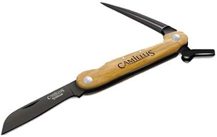 Camillus 7.5” Folder W/Marlin Spike Knife/Bamboo Handle/CARBONITRIDE Titanium™ / AUS-8
