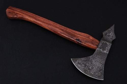 Axe Damascus Steel 16 Walnut Wood Handle Axe/Hand Forged Woodsman Axe