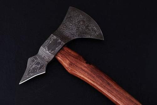 Axe Damascus Steel 16 Walnut Wood Handle Axe/Hand Forged Woodsman Axe