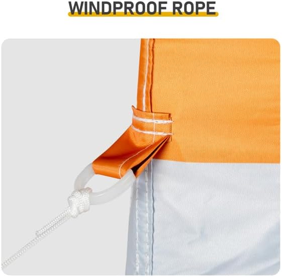 5x5 Ft Canopy Tent with 4 Sidewalls for Beach Camping Instant Portable Shelter Outdoor Shelter Sun Shade Beach Tents Camping Tent Backyard Canopy Portable Gazebo (White and Orange)