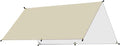 Camping Tarp Waterproof Tent Tourist Awning Shade Garden Canopy Beach Sunshade Outdoor Ultralight Sun Shelter Hiking Backpacking(Light Khaki3x4m)