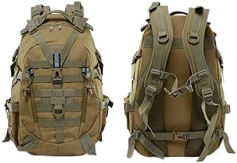 Tactical Backpack 25L Waterproof Molle Bag Out Bag for Men Women Hiking Daypacks Fishing Camping Motorcycle (Khaki)