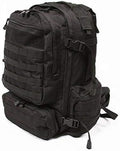 LA Police Gear LAPG Operator Tactical Backpack Adjustable Outdoor Operation Backpack with MOLLE System Hiking Knapsack - Black