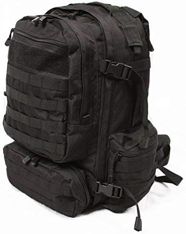LA Police Gear LAPG Operator Tactical Backpack Adjustable Outdoor Operation Backpack with MOLLE System Hiking Knapsack - Black