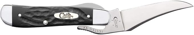 Case XX WR Pocket Knife Rough Black Jigged Synthetic Russlock Item #18224 - (61953L SS) - Length Closed: 4 1/4 Inches …
