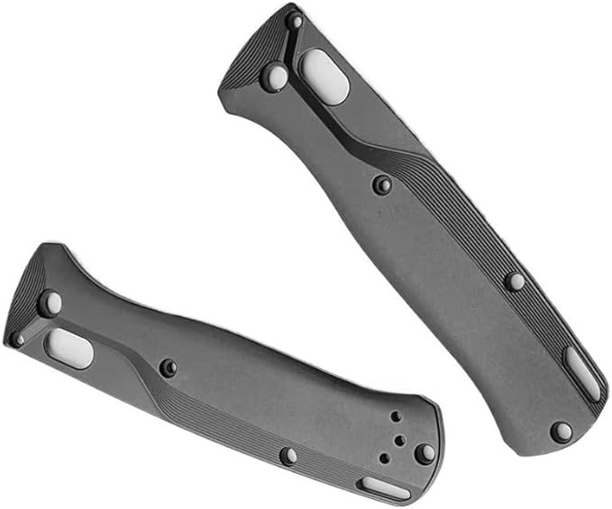 1 Pair CNC Scales in Anodized Black Fits for Bugout 535 Aluminum Alloy Blank Handle Patch DIY Replacement