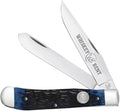 WHISKEY BENT HAT CO. Traditional Trapper Folding Pocket Knife 4.125 Closed Length 440C Stainless Steel Blades (Blueberry)