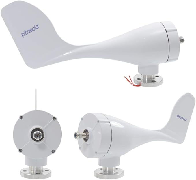 Pikasola Wind Turbine Generator Kit 400W 12V with 5 Blade with Charge Controller Wind Power Generator for Marine RV Home Windmill Generator Suit for Hybrid Solar Wind System