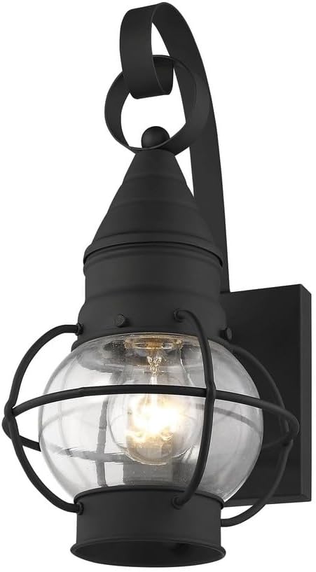 Livex Lighting 26900-91 Transitional One Light Outdoor Wall Lantern from Newburyport Collection in Pwt Nckl B/S Slvr. Finish Brushed Nickel